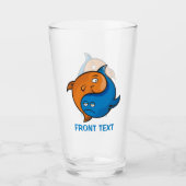 Yin Yang Fish Cartoon Glas (Vorderseite)