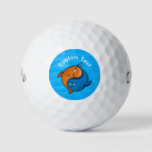 Yin Yang Fish Cartoon Golfball (Vorderseite)
