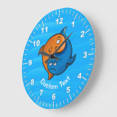 Yin Yang Fish Cartoon Große Wanduhr (Winkel)