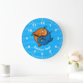 Yin Yang Fish Cartoon Große Wanduhr (Zuhause)