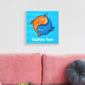 Yin Yang Fish Cartoon Leinwanddruck (Insitu (Wohnzimmer))
