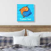 Yin Yang Fish Cartoon Leinwanddruck (Insitu (Schlafzimmer))
