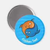 Yin Yang Fish Cartoon Magnet (Vorderseite/Rückseite)