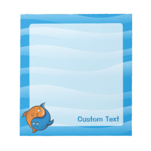 Yin Yang Fish Cartoon Notizblock