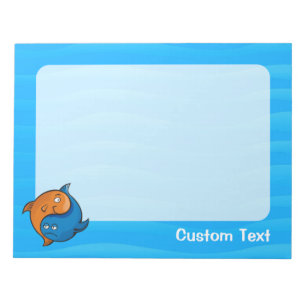 Yin Yang Fish Cartoon Notizblock