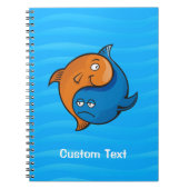 Yin Yang Fish Cartoon Notizblock (Vorderseite)