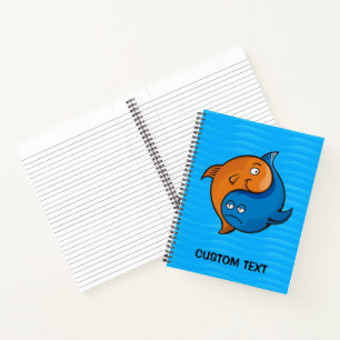 Yin Yang Fish Cartoon Notizbuch