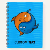 Yin Yang Fish Cartoon Notizbuch (Vorderseite)
