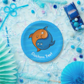 Yin Yang Fish Cartoon Pappteller (Party)