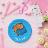 Yin Yang Fish Cartoon Pappteller (Party)