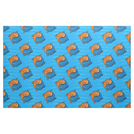 Yin Yang Fish Cartoon Pattern Stoff (Fat Quarter (45,7 x 55,9 cm))
