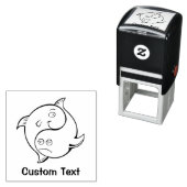 Yin Yang Fish Cartoon Permastempel (Beispiel)