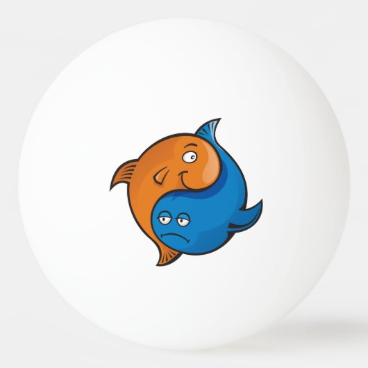 Yin Yang Fish Cartoon Ping-Pong Ball (Vorderseite)