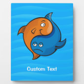 Yin Yang Fish Cartoon Platte Fotoplatte (Vorderseite)