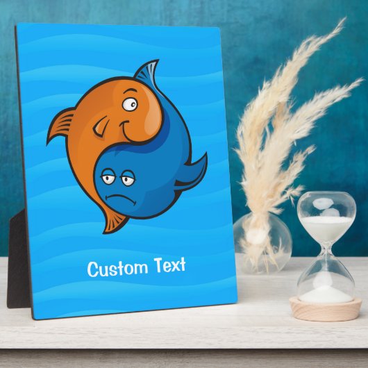 Yin Yang Fish Cartoon Platte Fotoplatte (Seite)