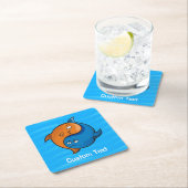 Yin Yang Fish Cartoon Rechteckiger Pappuntersetzer (Vor Ort)