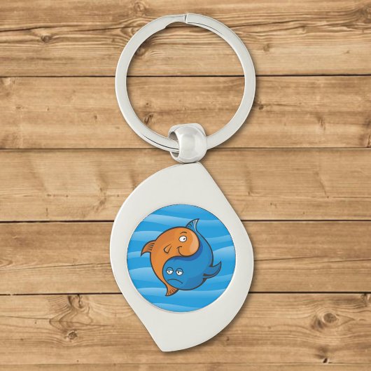 Yin Yang Fish Cartoon Schlüsselanhänger