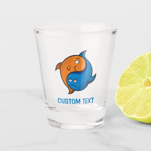 Yin Yang Fish Cartoon Schnapsglas (Vorderseite)