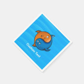 Yin Yang Fish Cartoon Serviette (Ecke)