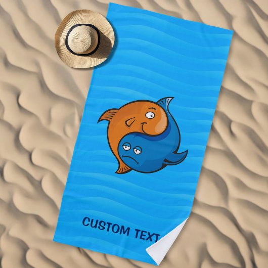 Yin Yang Fish Cartoon Strandtuch