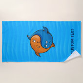 Yin Yang Fish Cartoon Strandtuch (Vorderseite)