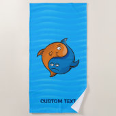 Yin Yang Fish Cartoon Strandtuch (Vorderseite)