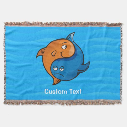 Yin Yang Fish Cartoon Throw Blanket Decke (Vorderseite)