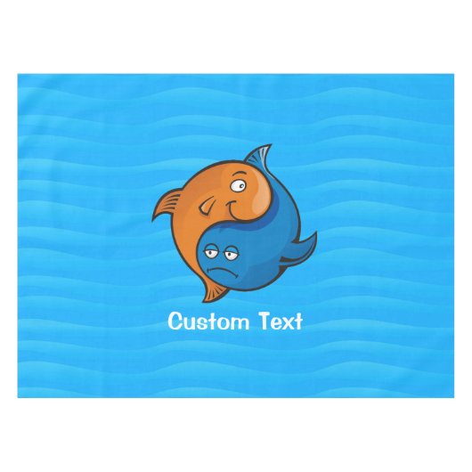 Yin Yang Fish Cartoon Tischdecke (Vorderseite (Horizontal))