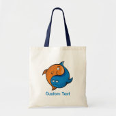 Yin Yang Fish Cartoon Tote Tag Tragetasche (Vorne)