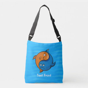 Yin Yang Fish Cartoon Tragetaschen Mit Langen Trägern