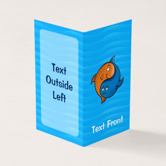 Yin Yang Fish Cartoon Vertikal Visitenkarten (Vorderseite)