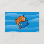 Yin Yang Fish Cartoon Visitenkarte (Rückseite)
