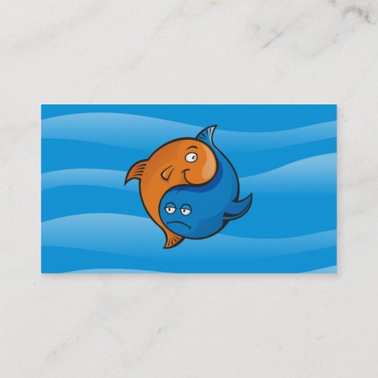 Yin Yang Fish Cartoon Visitenkarte (Rückseite)