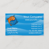 Yin Yang Fish Cartoon Visitenkarte (Vorderseite)