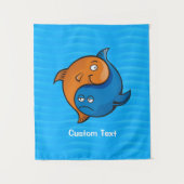 Yin Yang Fish Cartoon Wandteppich (Vorderseite)