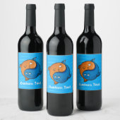 Yin Yang Fish Cartoon Weinetikett (Flaschen)