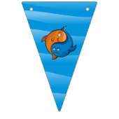 Yin Yang Fish Cartoon Wimpelkette (Dritte Fahne)