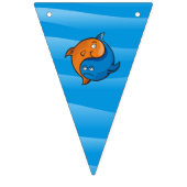 Yin Yang Fish Cartoon Wimpelkette (Zweite Fahne)