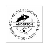 Yin-Yang Fish Couple Family Round Address Permastempel (Design)
