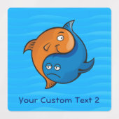 Yin Yang Fish Etiketten (Design 2)