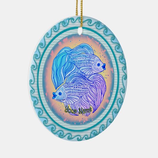 Yin Yang Fish  Keramik Ornament (Rechts)