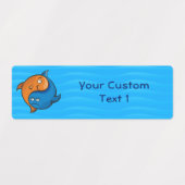 Yin Yang Fish Medium Rectangle Etiketten (Design 1)