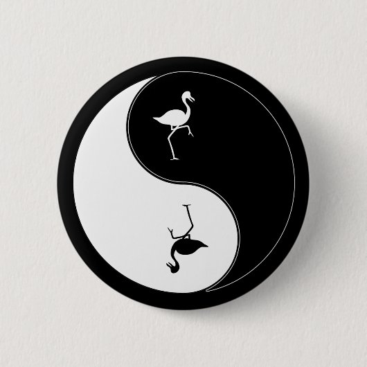 Yin Yang Flamingo Button (Vorderseite)