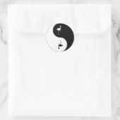 Yin Yang Flamingo Runder Aufkleber (Tasche)