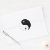 Yin Yang Flamingo Runder Aufkleber (Umschlag)