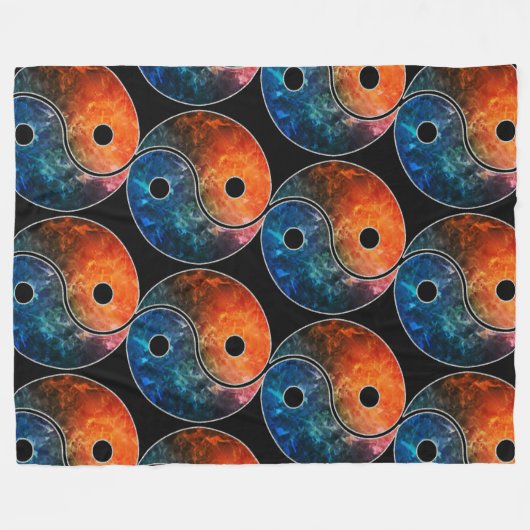 Yin Yang ☯ Fleece Blanket (Vorderseite (Horizontal))