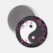 Yin & Yang Floral Design Magnet (Vorderseite/Rückseite)