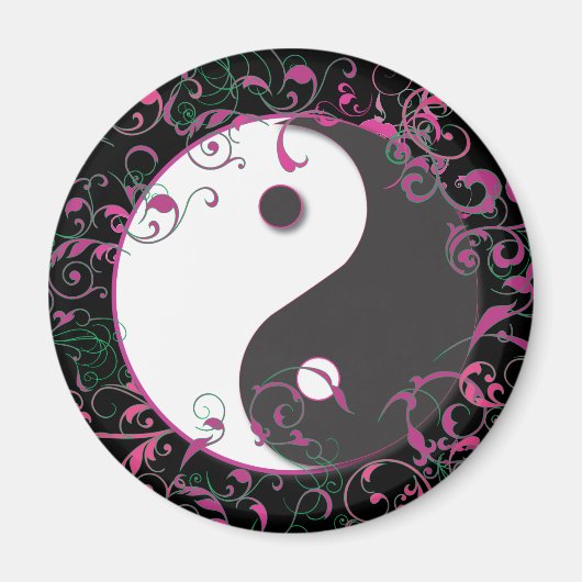 Yin & Yang Floral Design Magnet (Vorne)