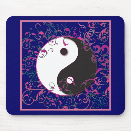 Yin & Yang Floral Design Mousepad (Vorne)