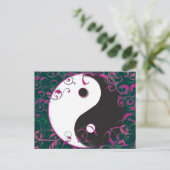 Yin & Yang Floral Design Postkarte (Stehend Vorderseite)